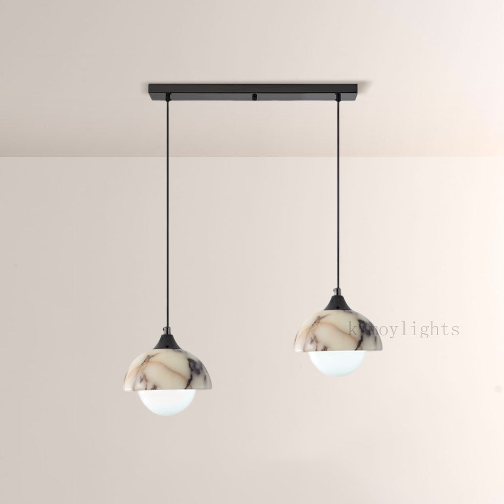Vitrella Dome-Shaped Marble Pendant(2/3-Head)