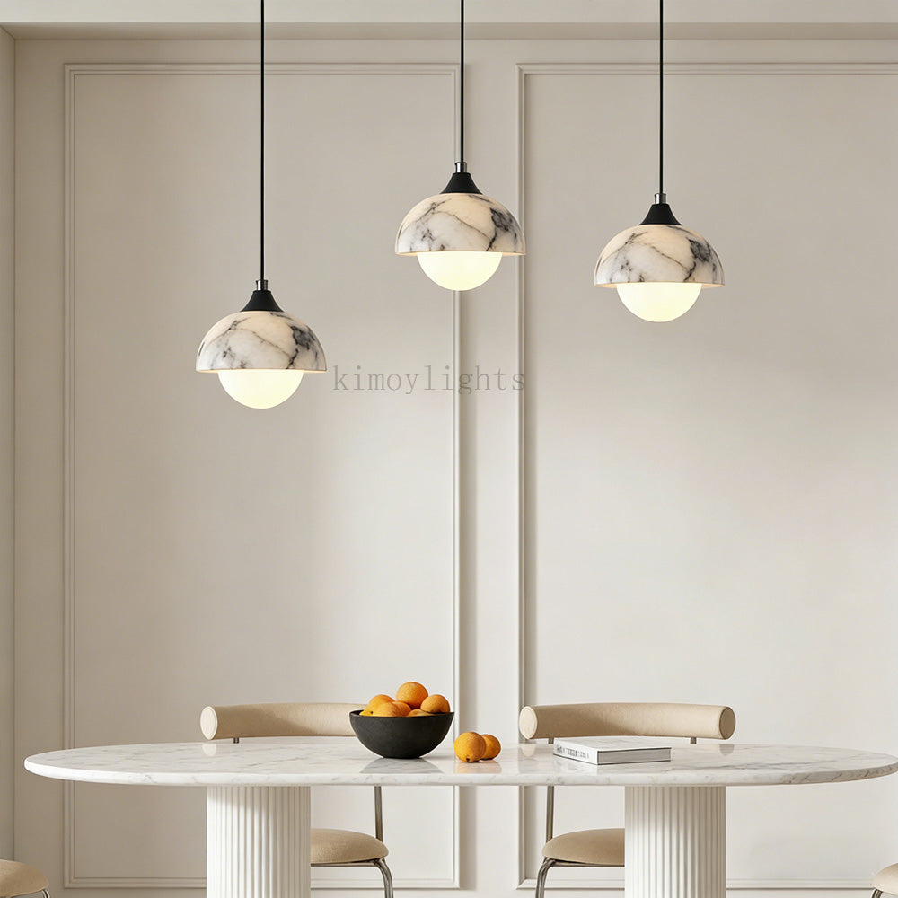 Vitrella Dome-Shaped Marble Pendant(2/3-Head)