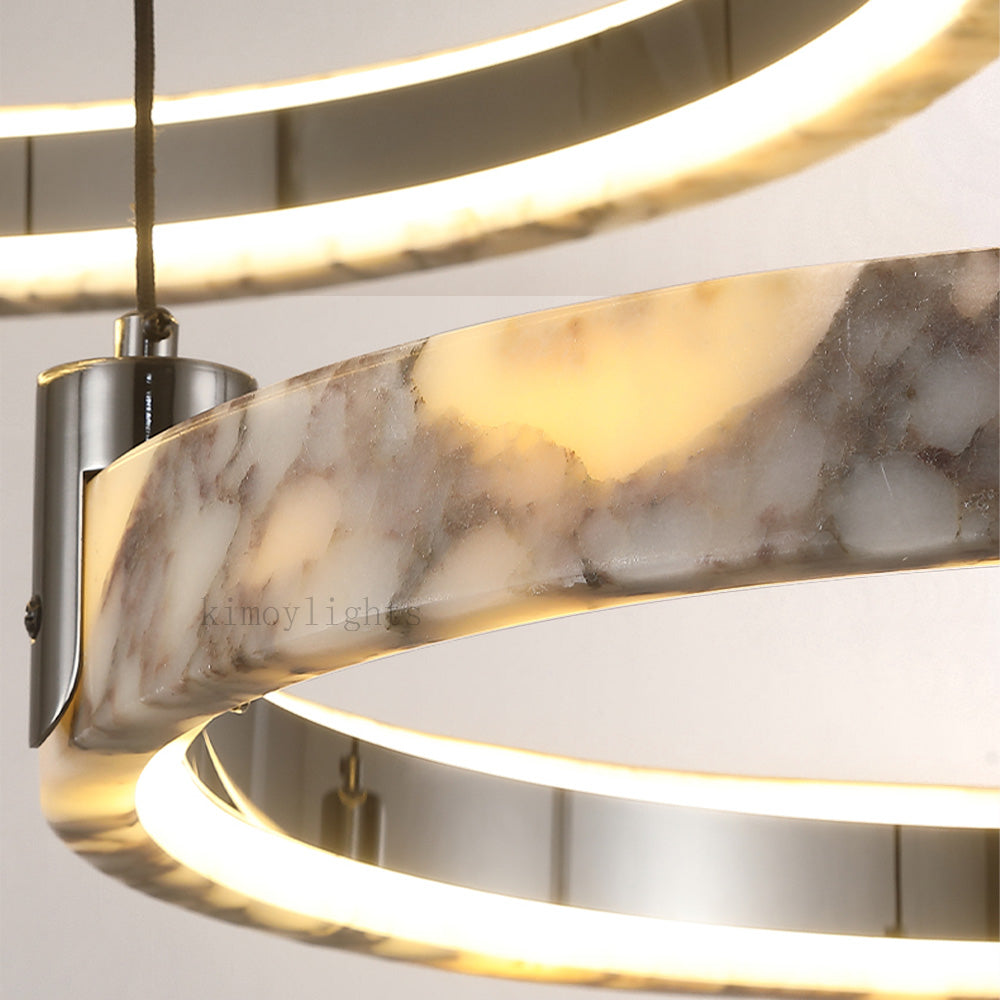 Vitrella Double-Ring Marble Chandelier