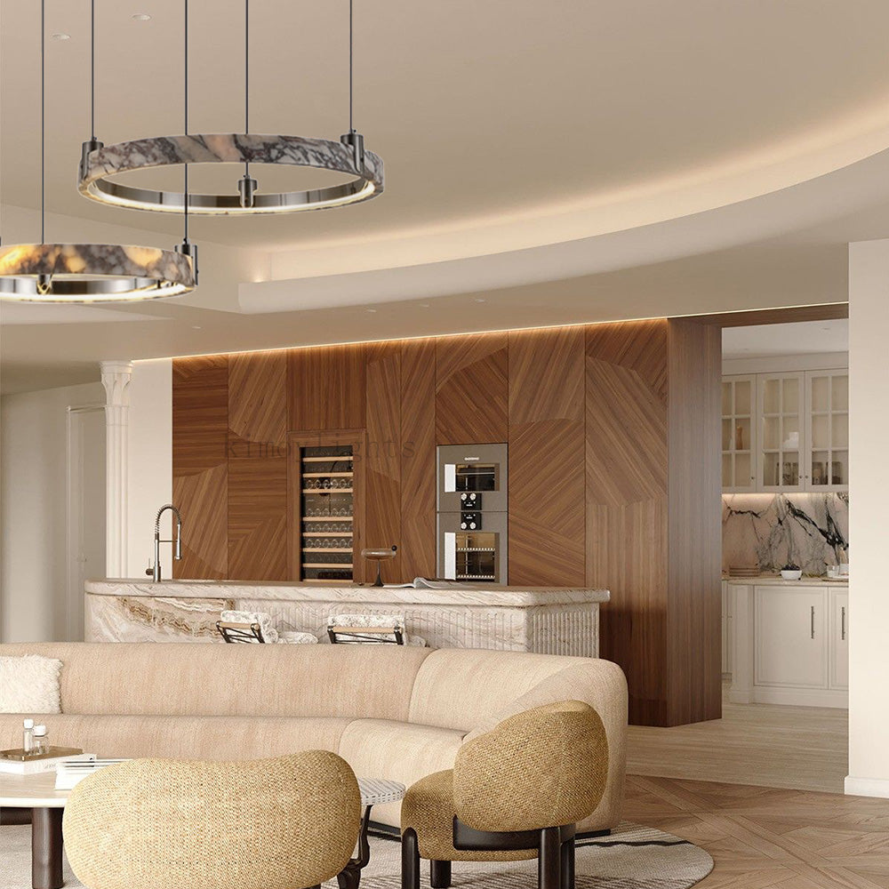Vitrella Double-Ring Marble Chandelier