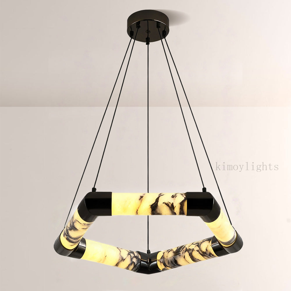 Vitrella Hexagonal Marble Chandelier