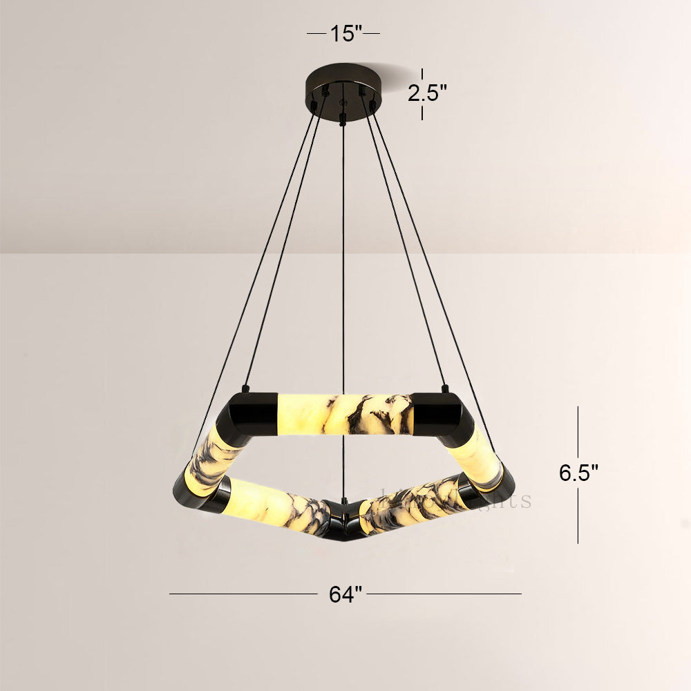 Vitrella Hexagonal Marble Chandelier