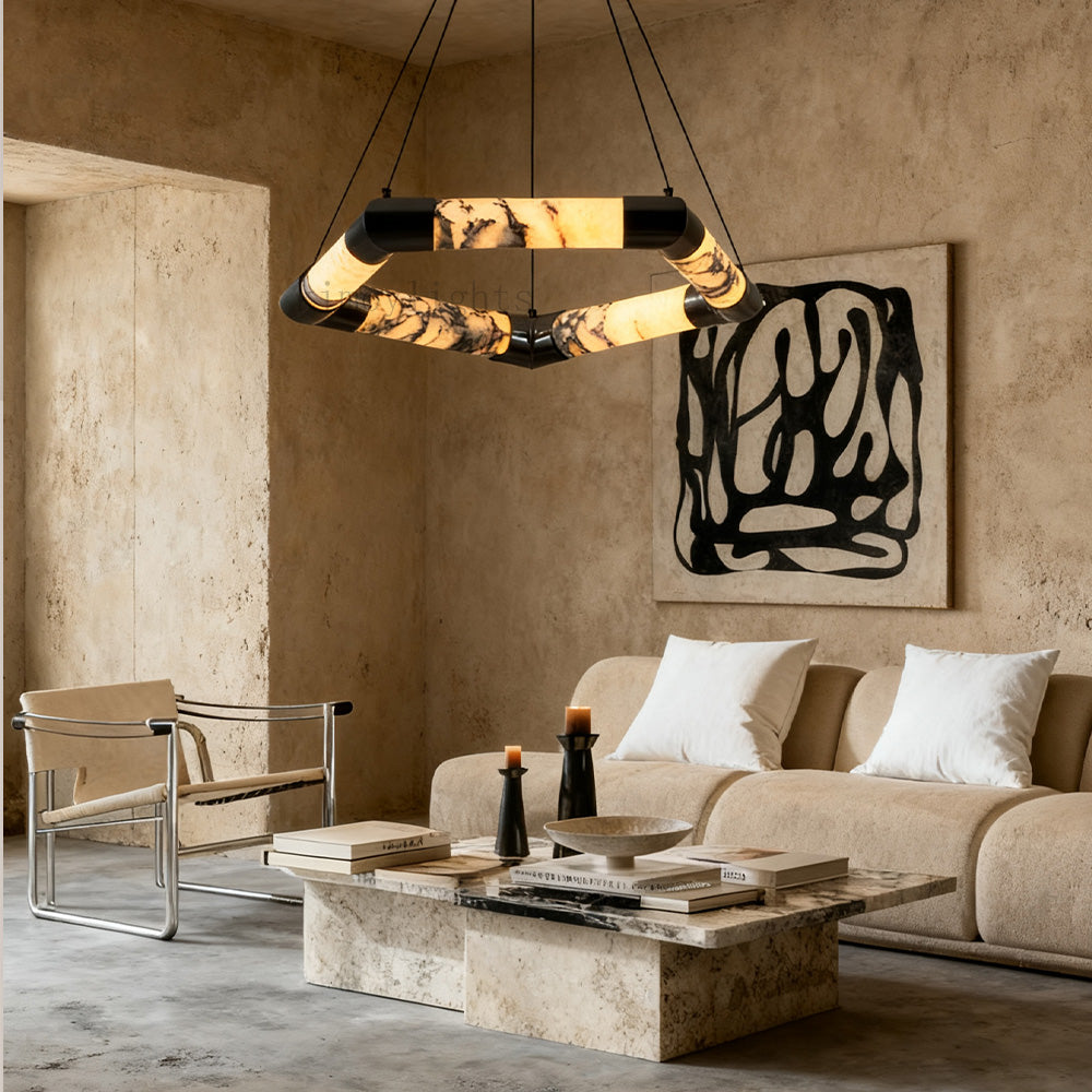 Vitrella Hexagonal Marble Chandelier