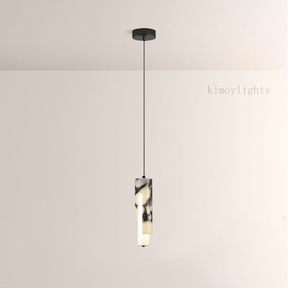 Vitrella Layered Cylindrical Marble Pendant