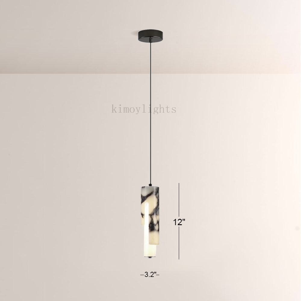 Vitrella Layered Cylindrical Marble Pendant