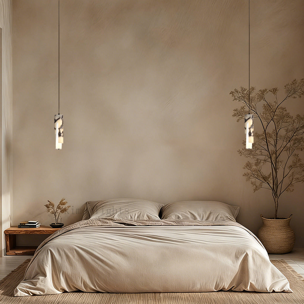 Vitrella Layered Cylindrical Marble Pendant