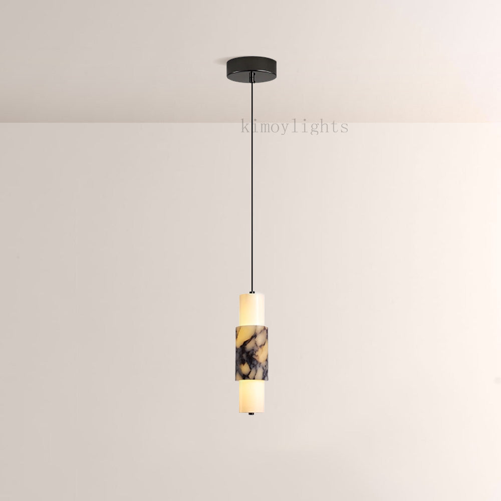 Vitrella Layered Marble Cylinder Pendant