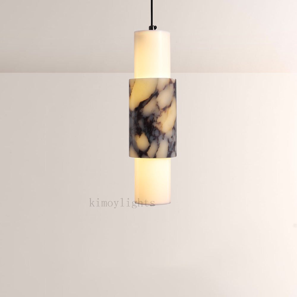Vitrella Layered Marble Cylinder Pendant