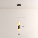 Vitrella Layered Marble Cylinder Pendant