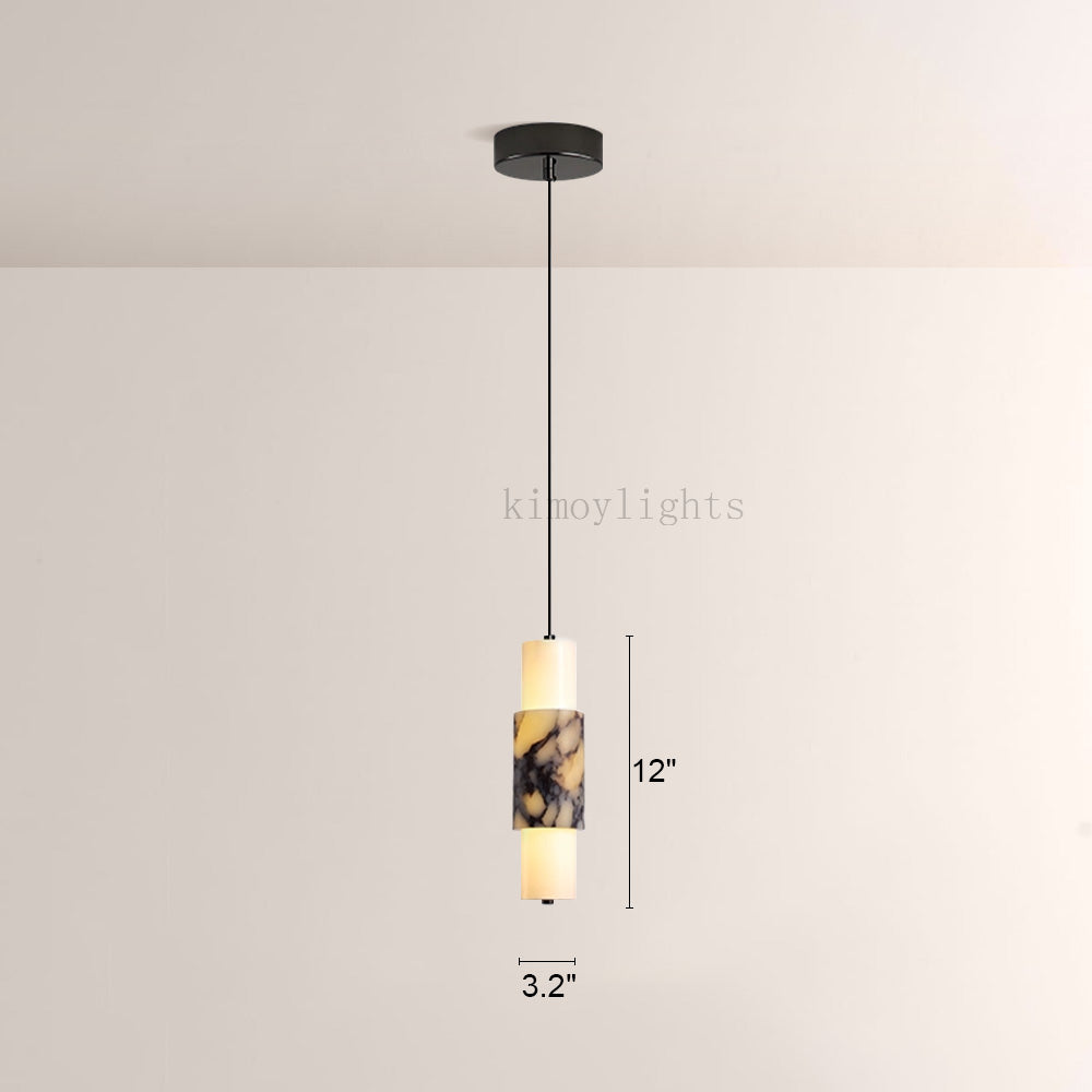 Vitrella Layered Marble Cylinder Pendant