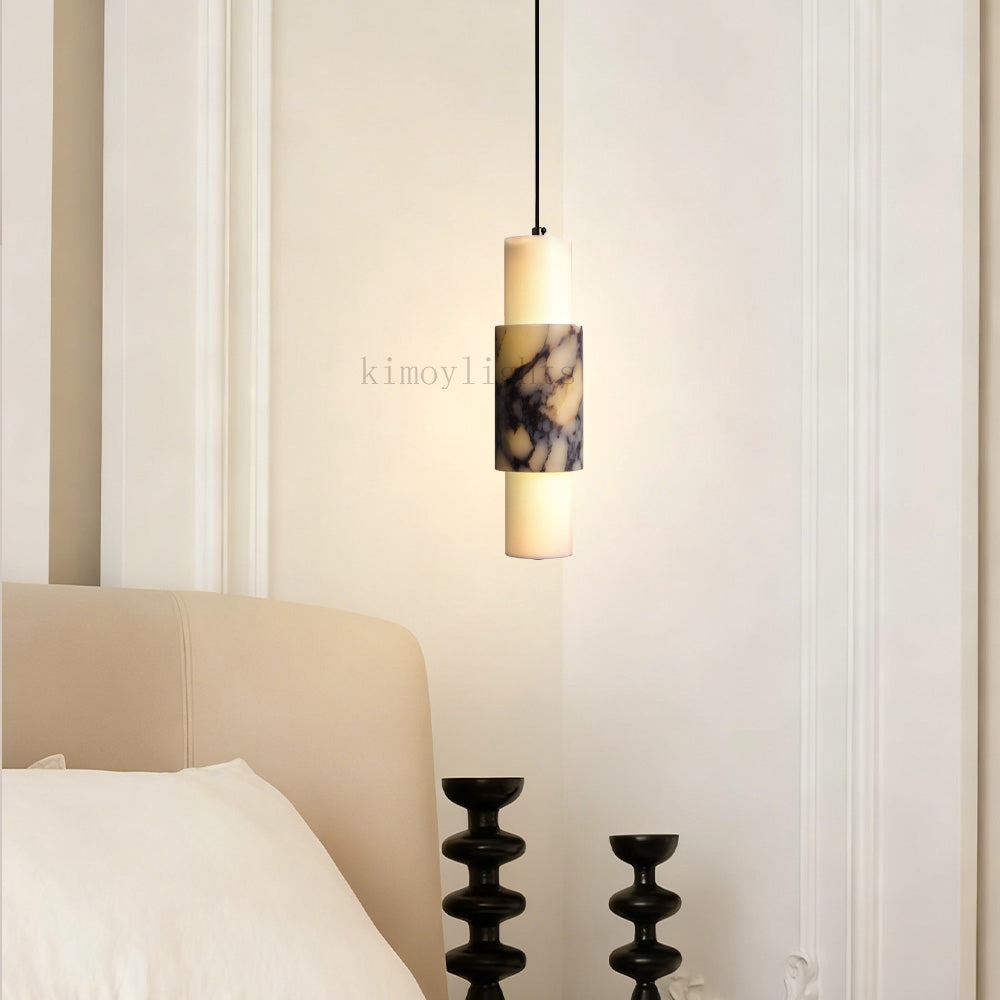 Vitrella Layered Marble Cylinder Pendant