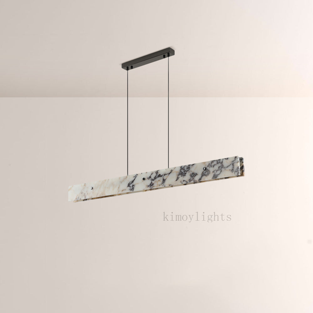 Vitrella Linear Marble-Effect Chandelier
