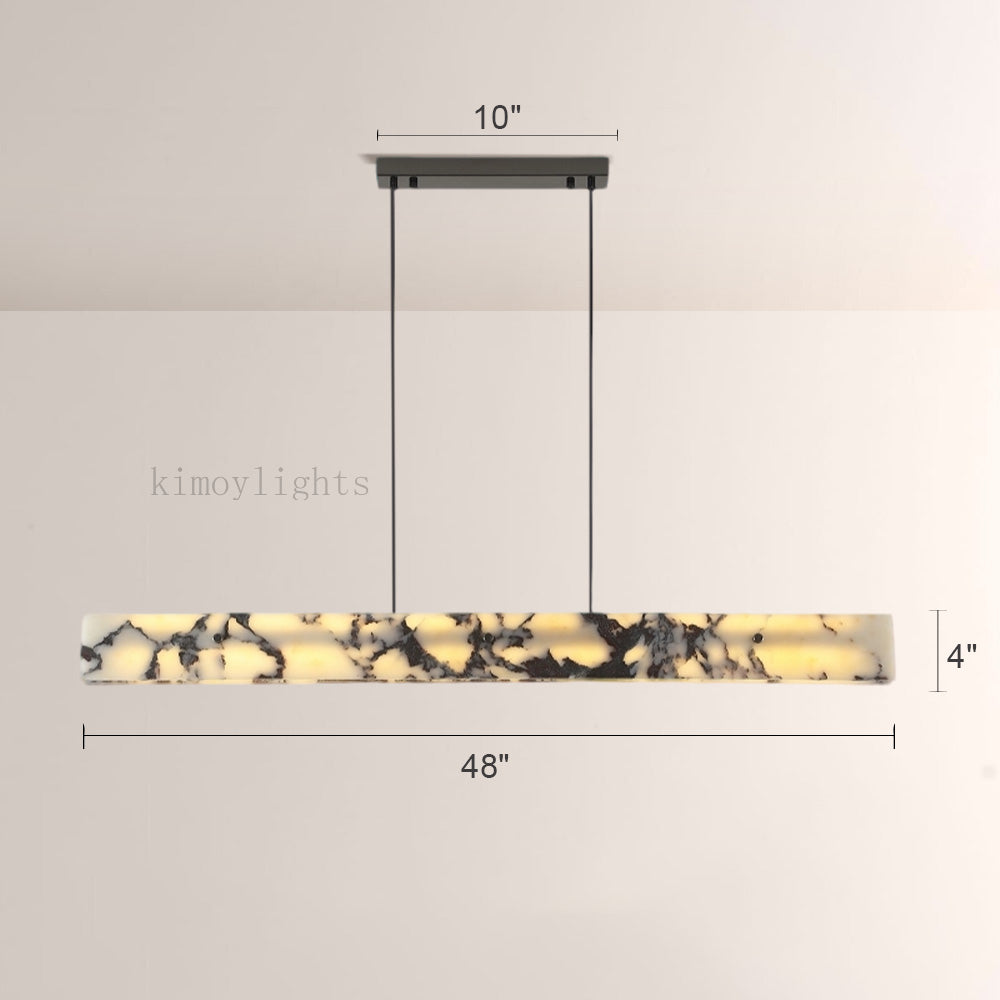 Vitrella Linear Marble-Effect Chandelier
