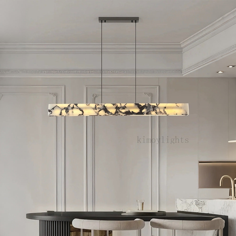 Vitrella Linear Marble-Effect Chandelier