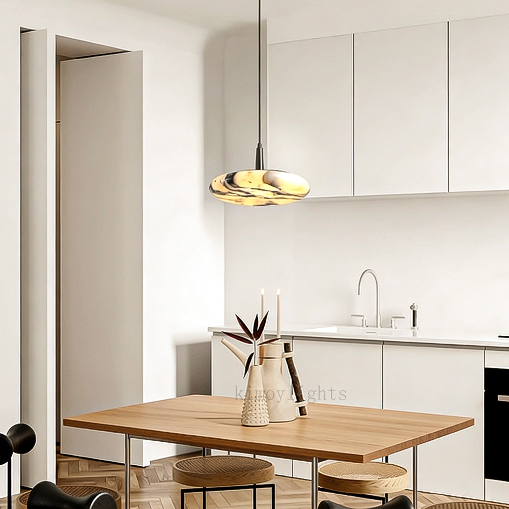 Vitrella Low-Profile Marble-Effect Linear Pendant(1/2/3-Head)