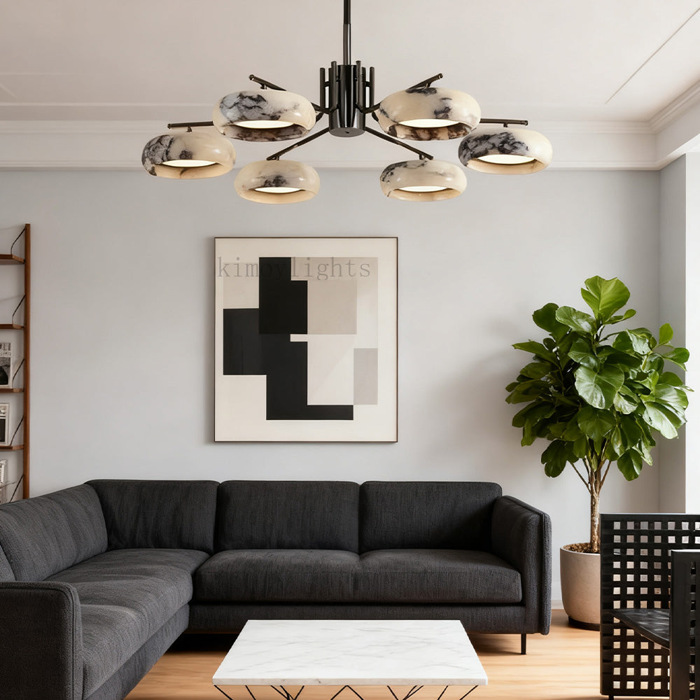 Vitrella Multi-Ring Marble Chandelier