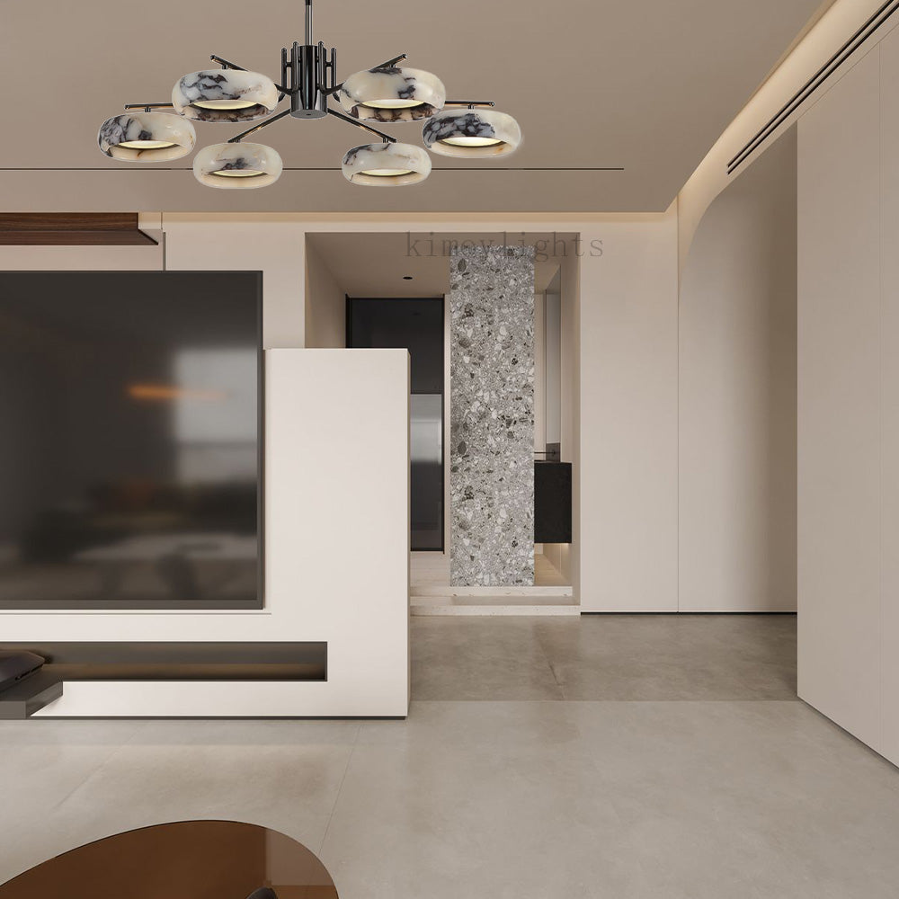 Vitrella Multi-Ring Marble Chandelier