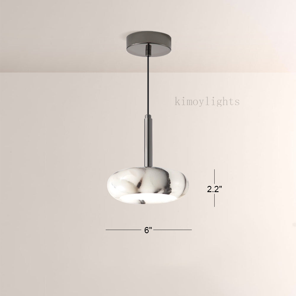 Vitrella Oval-Marble Disc Pendant