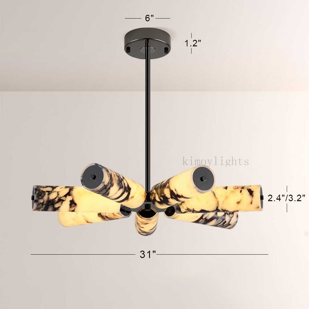 Vitrella Radial Cylinder Marble Chandelier