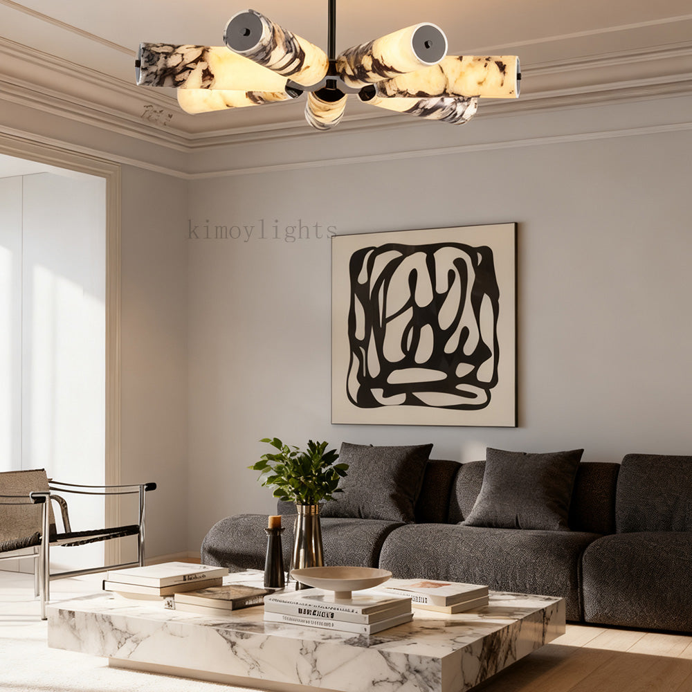 Vitrella Radial Cylinder Marble Chandelier