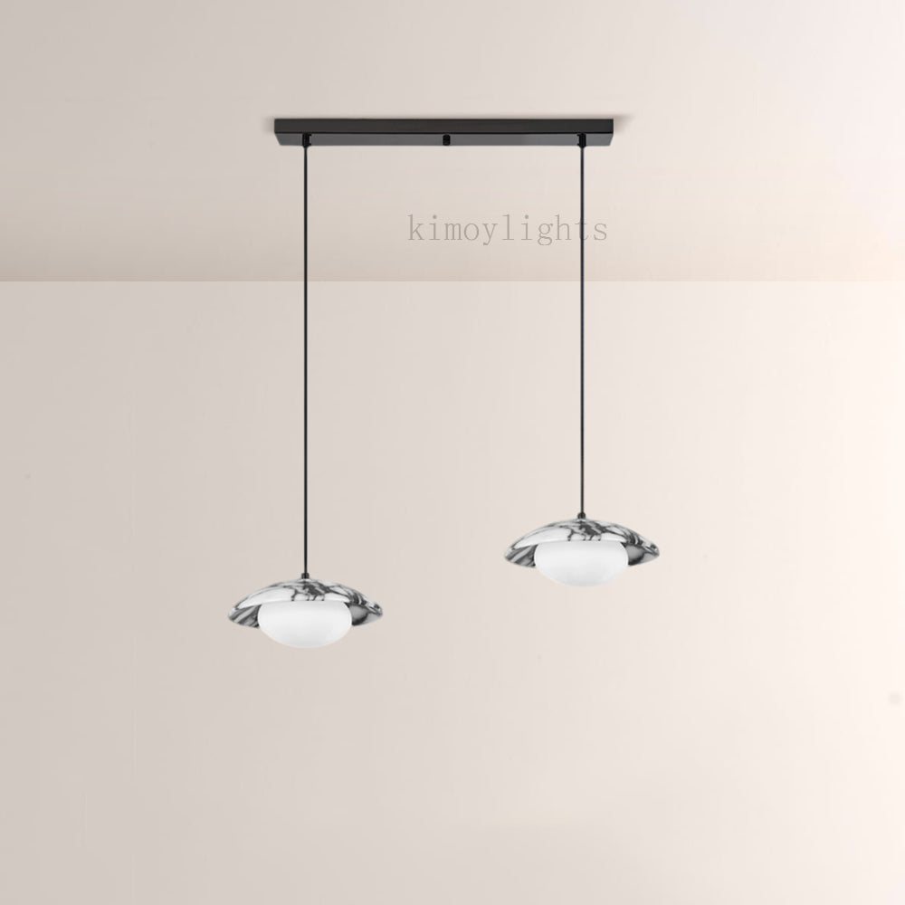 Vitrella Saucer-Shaped Marble Pendant(1/2/3-Head)