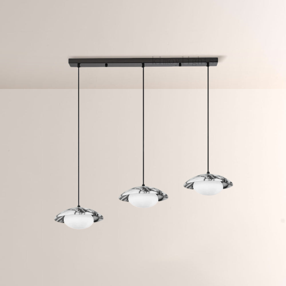 Vitrella Saucer-Shaped Marble Pendant(1/2/3-Head)