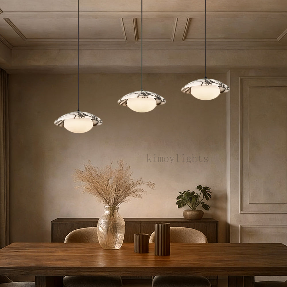 Vitrella Saucer-Shaped Marble Pendant(1/2/3-Head)