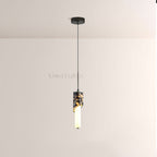 Vitrella Sculpted Marble-Wrap Cylinder Pendant