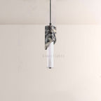 Vitrella Sculpted Marble-Wrap Cylinder Pendant