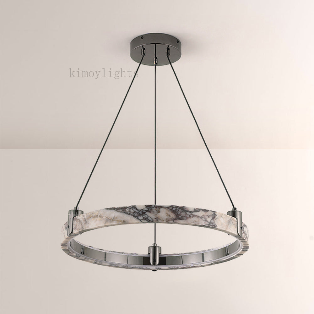 Vitrella Single-Ring Marble Chandelier