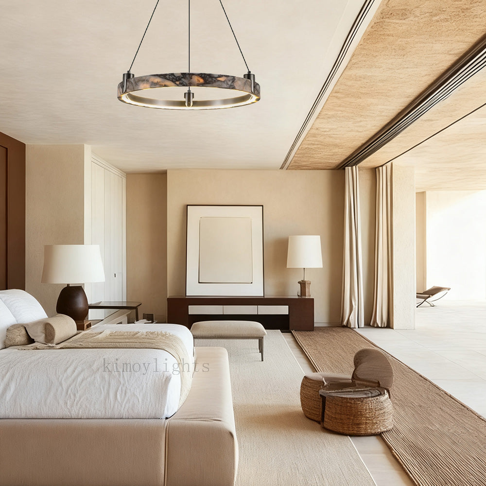 Vitrella Single-Ring Marble Chandelier