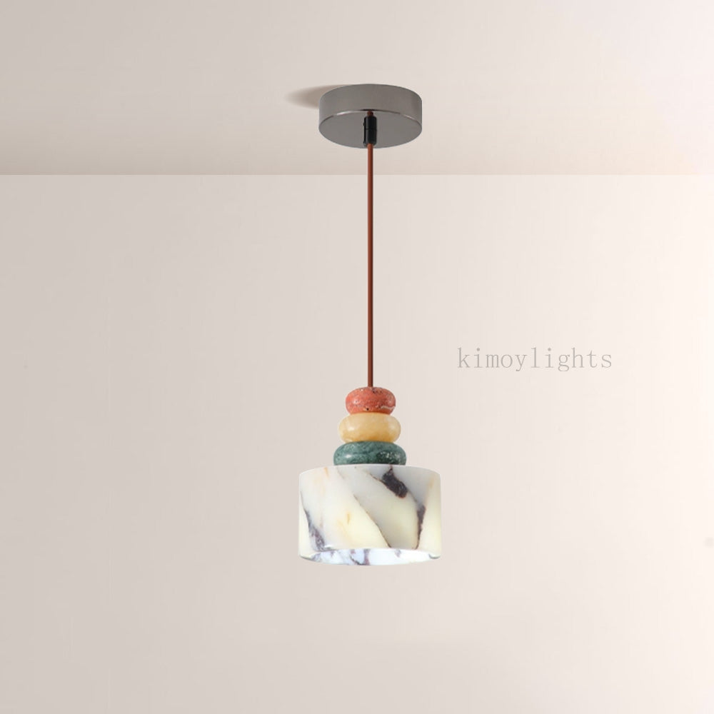 Vitrella Stacked Stone Multi-Tone Pendant