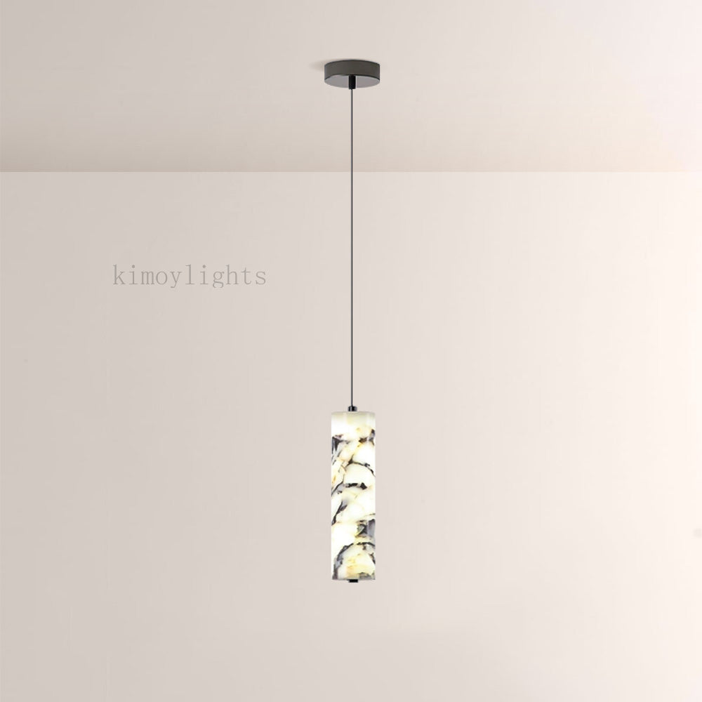 Vitrella Tall Cylinder Marble Pendant