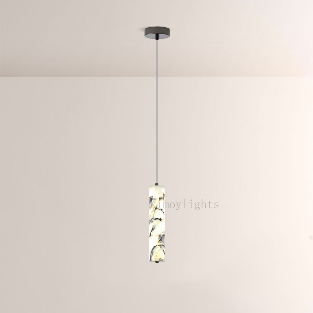 Vitrella Tall Cylinder Marble Pendant