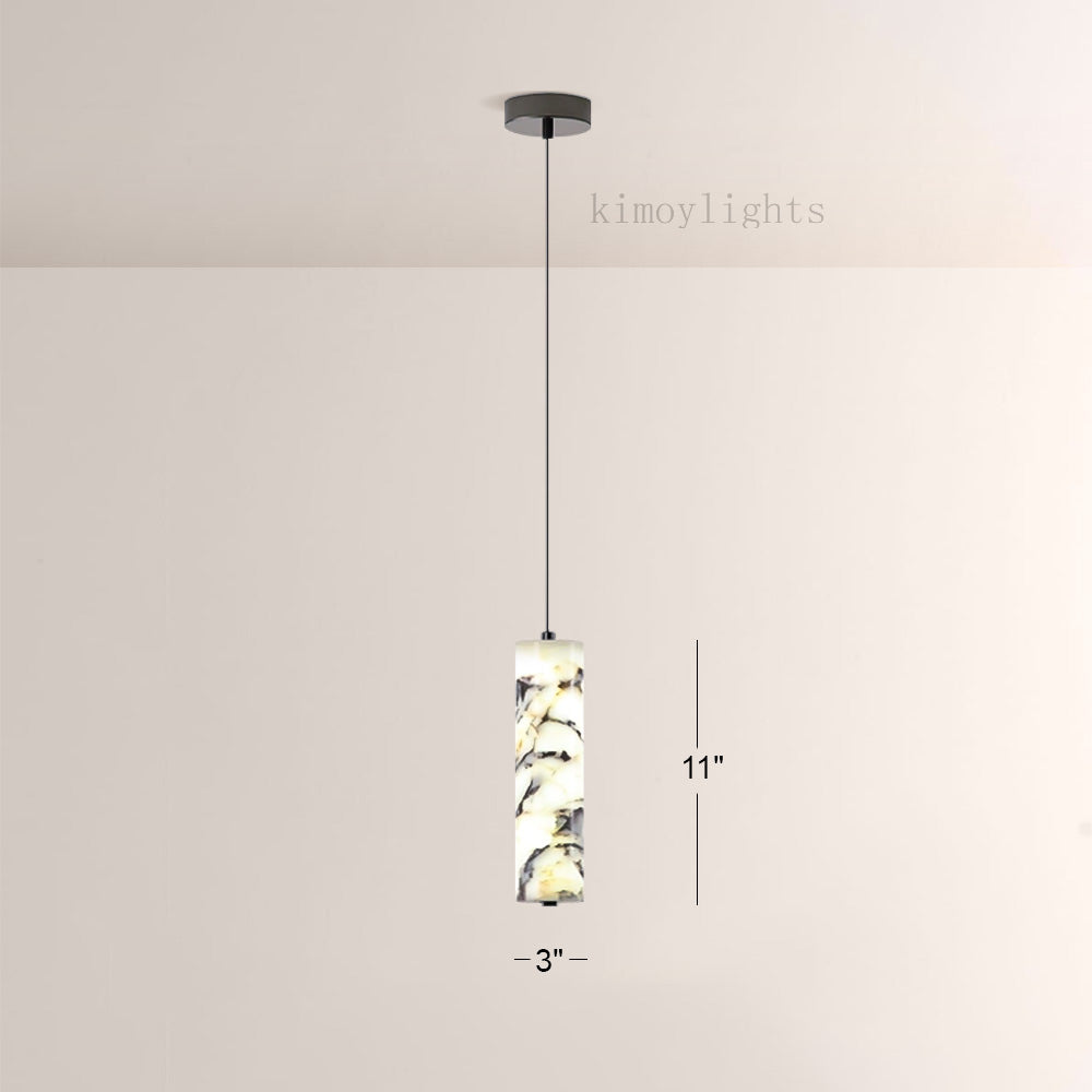Vitrella Tall Cylinder Marble Pendant