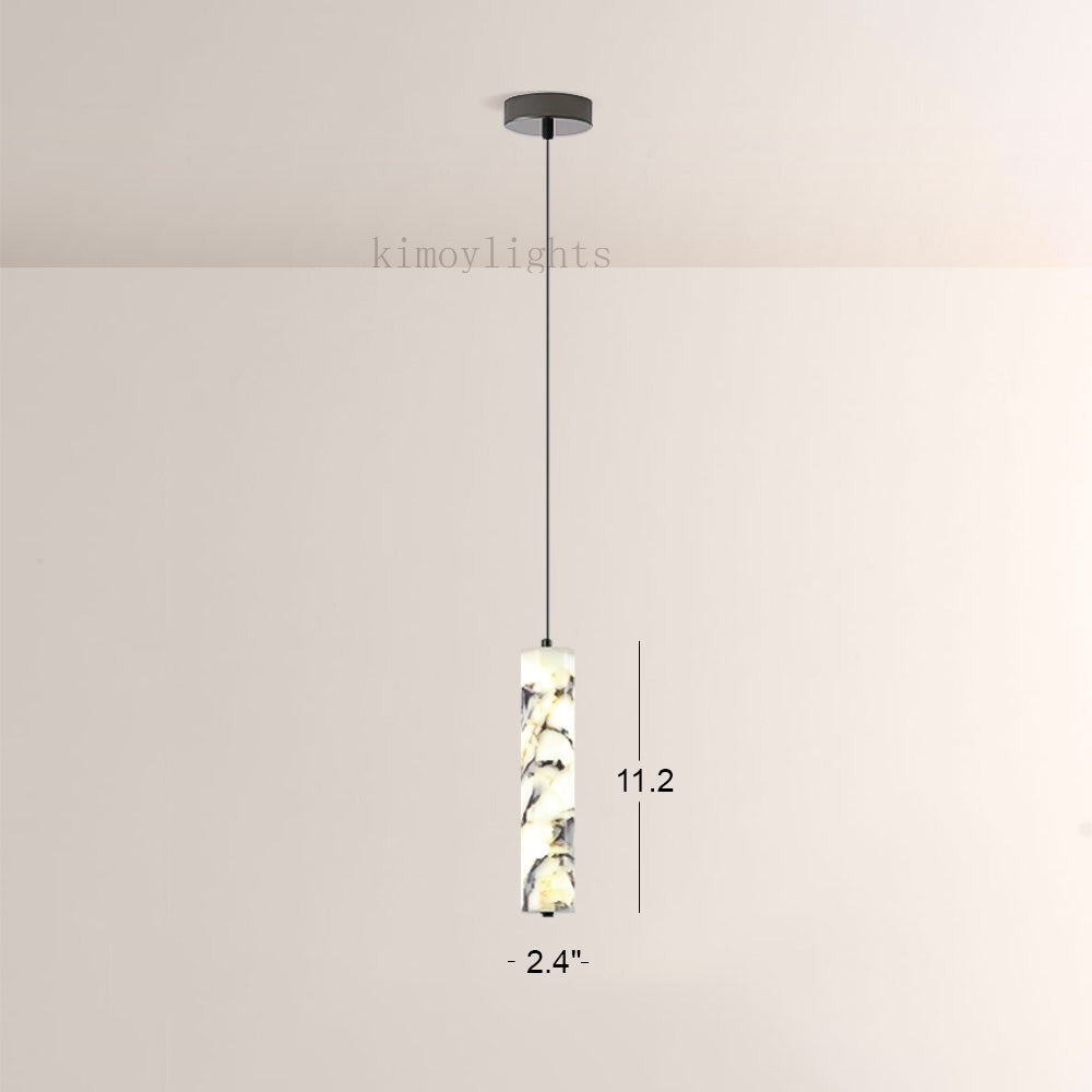 Vitrella Tall Cylinder Marble Pendant