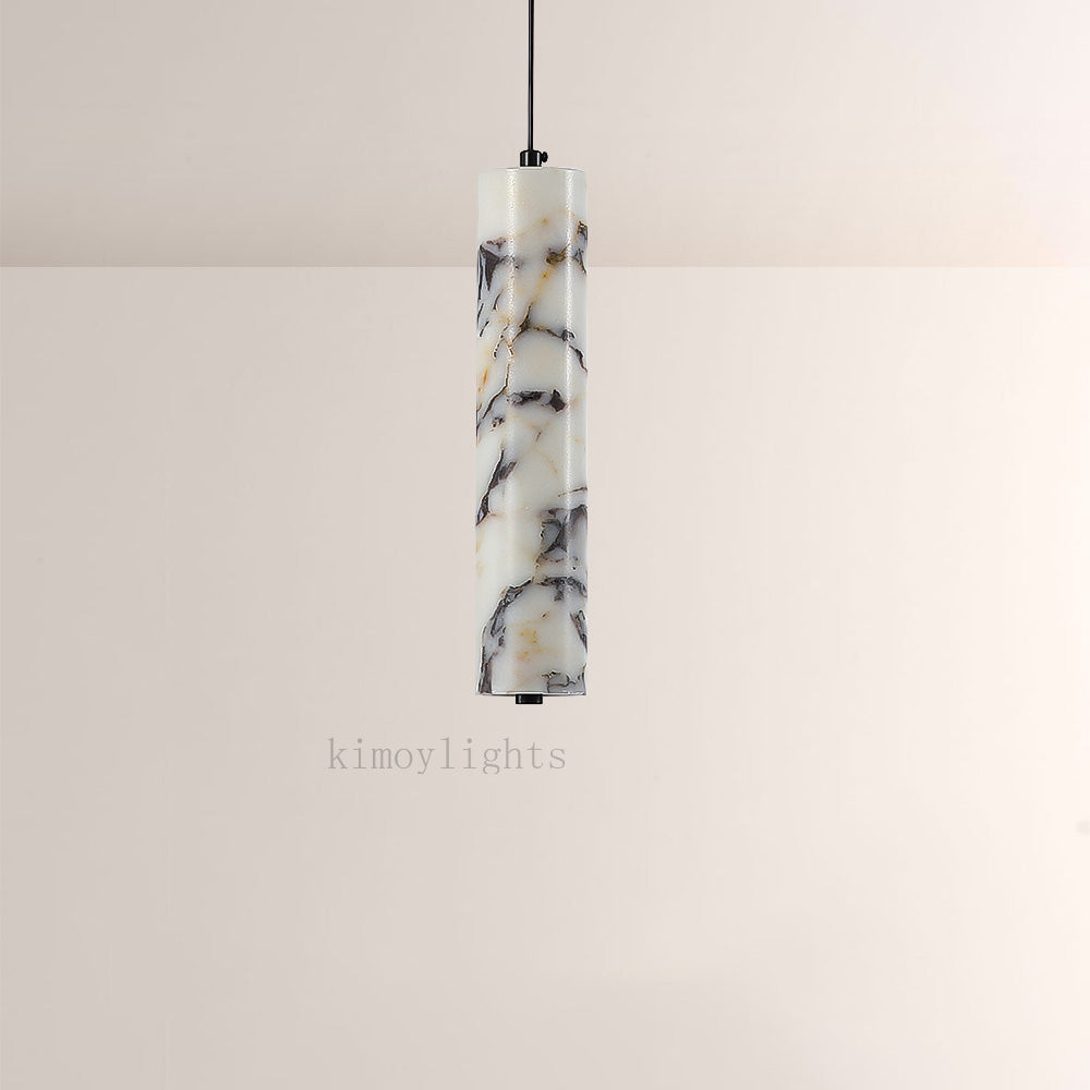 Vitrella Tall Cylinder Marble Pendant