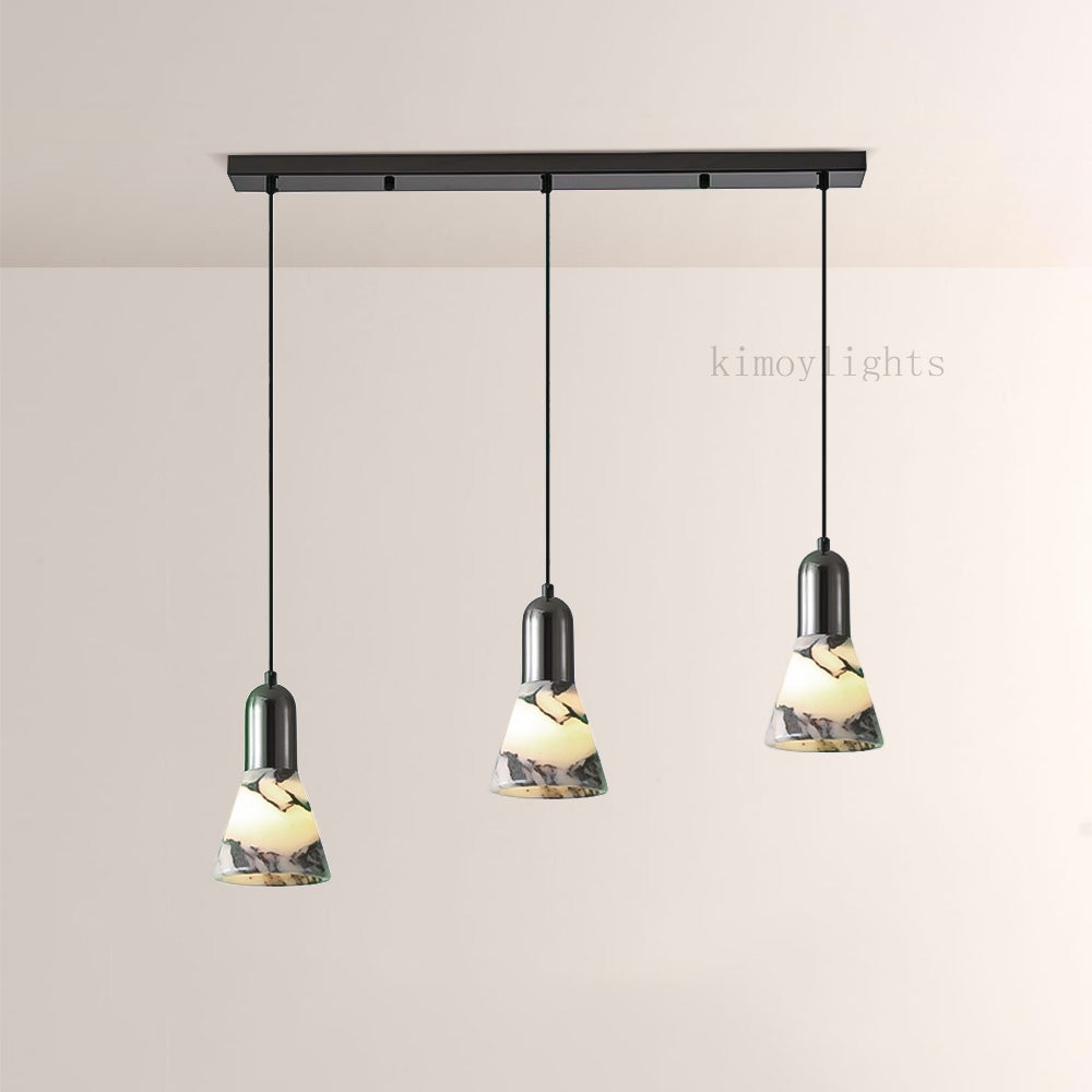 Vitrella Tapered Marble Shade Pendant(1/2/3-Head)