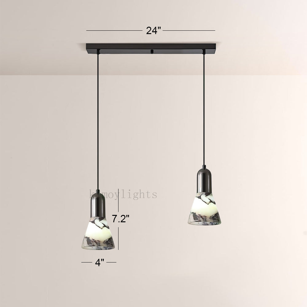 Vitrella Tapered Marble Shade Pendant(1/2/3-Head)