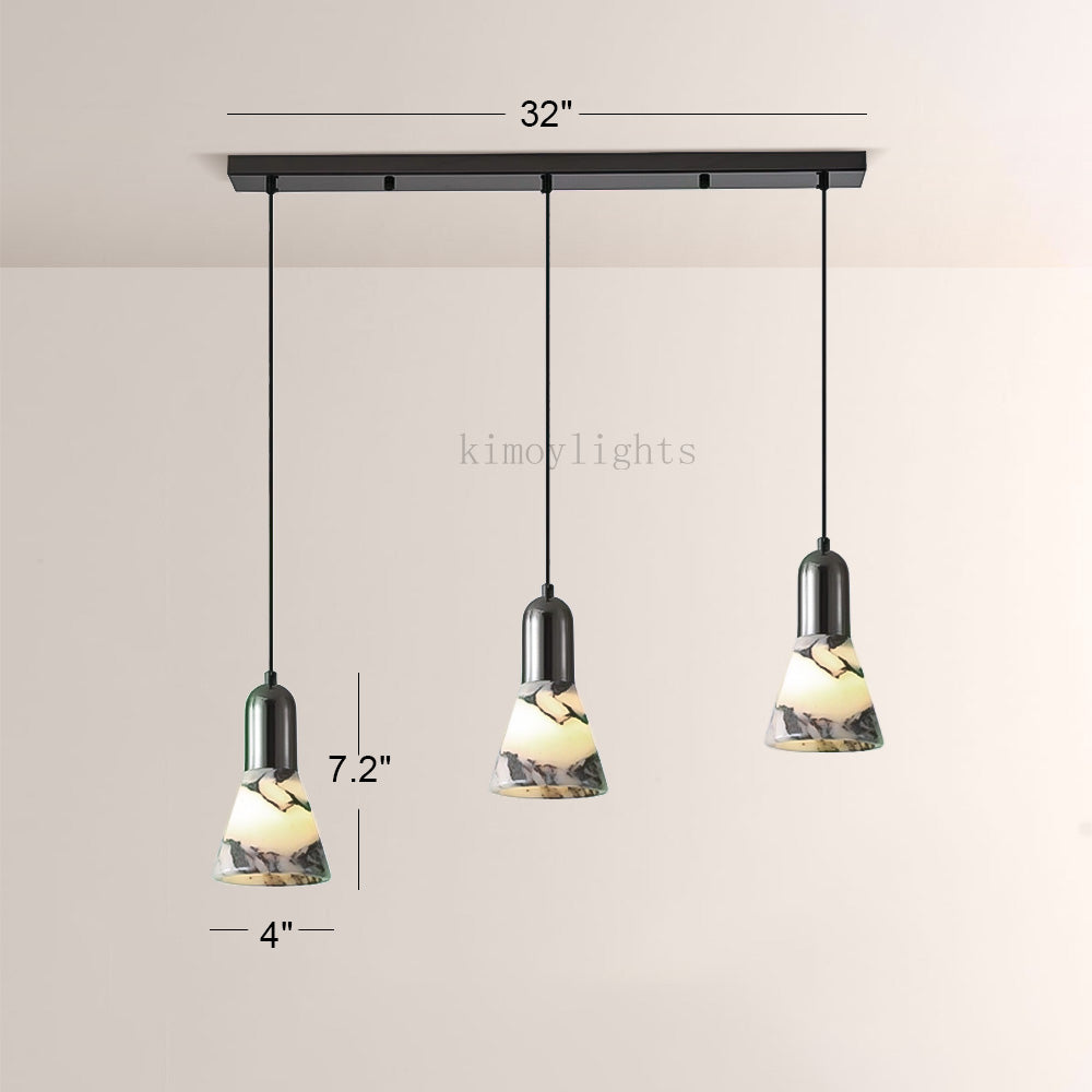Vitrella Tapered Marble Shade Pendant(1/2/3-Head)
