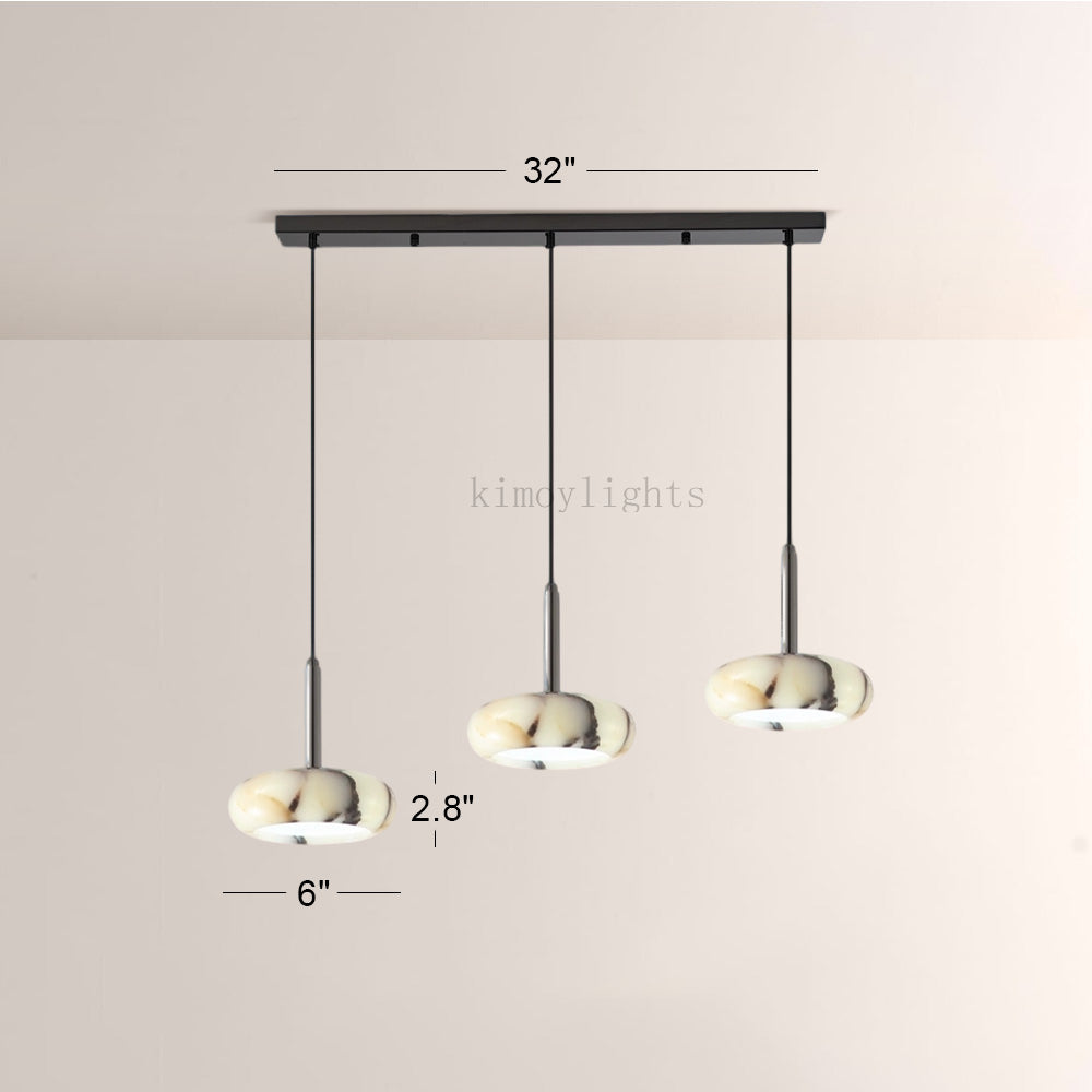 Vitrella Marble-Effect Pendant Light(1/2/3-Head)