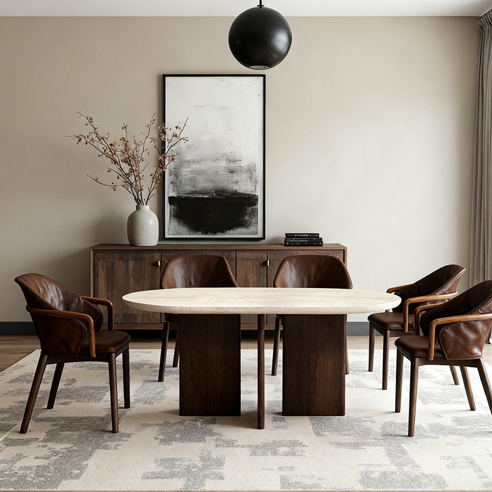 Vivian Cross-Base Rectangular Dining Table
