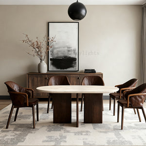 Vivian Cross-Base Rectangular Dining Table