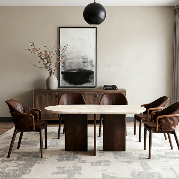 Vivian Cross-Base Rectangular Dining Table