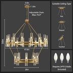 Wagon Wheel 2 Tier Glass Chandelier - thebelacan