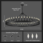 Wagon Wheel Candle Chandelier - thebelacan