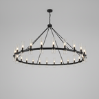 Wagonl Wheel Glass Chandelier 60" 70"