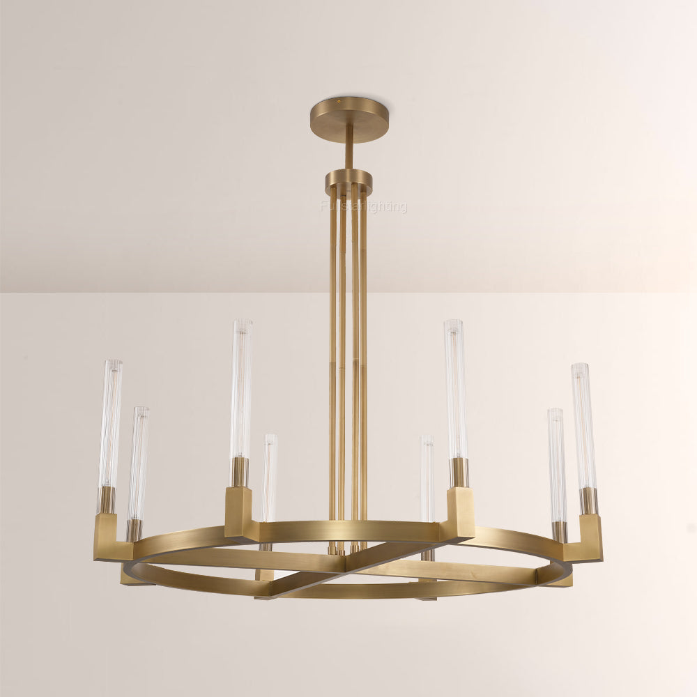 Cannele Glass Round Chandelier 36''