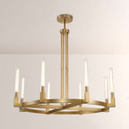 Cannele Glass Round Chandelier 36''