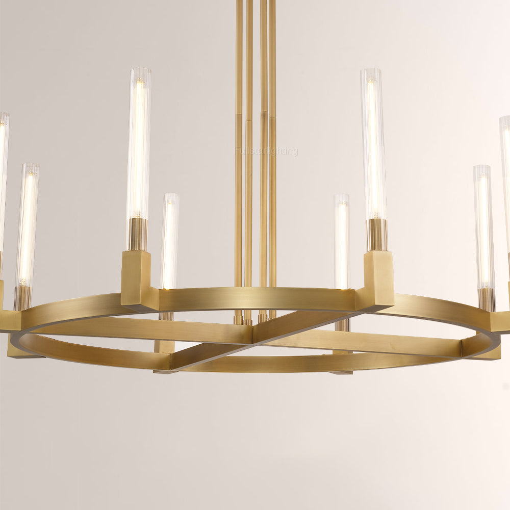 Cannele Glass Round Chandelier 36''
